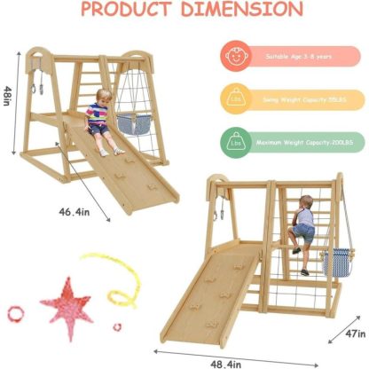 Outdoor Playhouses |  8-in-1 Indoor Playground – Jungle Gym Montessori Playset Outdoor Playhouses Outdoor Playhouses