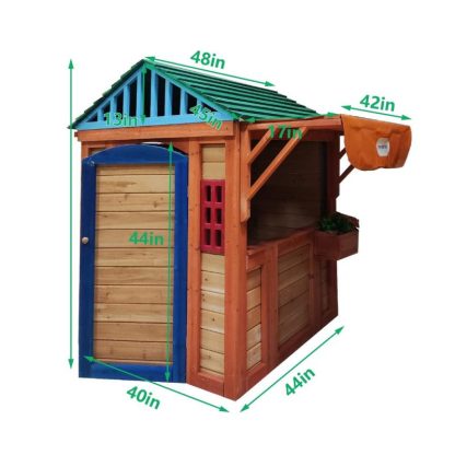 Outdoor Playhouses |  Eco-friendly Outdoor Wooden 4-in-1 Game House for kids garden playhouse,different games on every surface,61.4″Lx45.98″Wx64.17″H Outdoor Playhouses Outdoor Playhouses