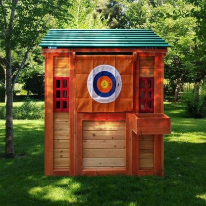 Outdoor Playhouses |  Eco-friendly Outdoor Wooden 4-in-1 Game House for kids garden playhouse,different games on every surface,61.4″Lx45.98″Wx64.17″H Outdoor Playhouses Outdoor Playhouses