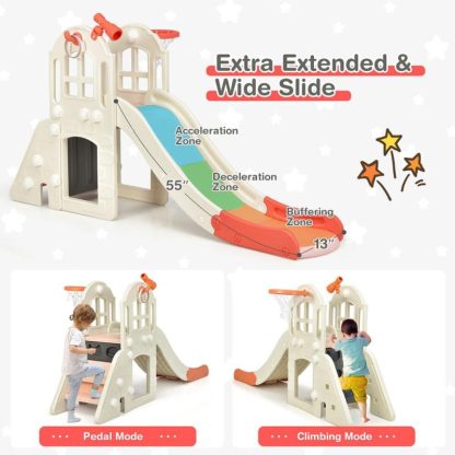 Outdoor Playhouses |  Outdoor Play house and Slide Set for Kids w/ 7 PCS Toy Set & – See Details Outdoor Playhouses Outdoor Playhouses