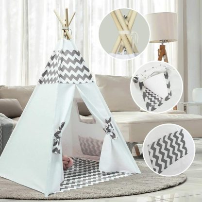 Outdoor Playhouses |  Teepee Tent for Kids with Floor & Carry Case Outdoor Playhouses Outdoor Playhouses