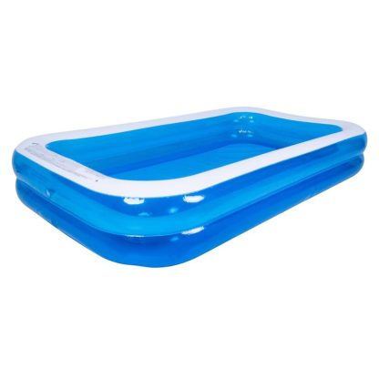 Swimming Pools |  10′ Blue and White Inflatable Rectangular Swimming Pool Sports & Fitness Swimming Pools