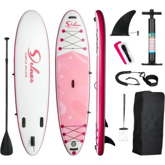 Swimming Pools |  10 ft. Pink Inflatable Stand Up Paddle Board with Full SUP Accessories for All Skill Levels Sports & Fitness Pink