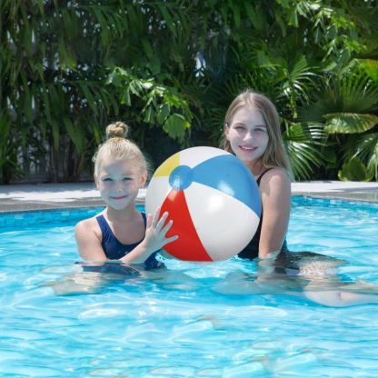 Swimming Pools |  16″ Multi-Color 6 Panel Inflatable Beach Ball Sports & Fitness Swimming Pools