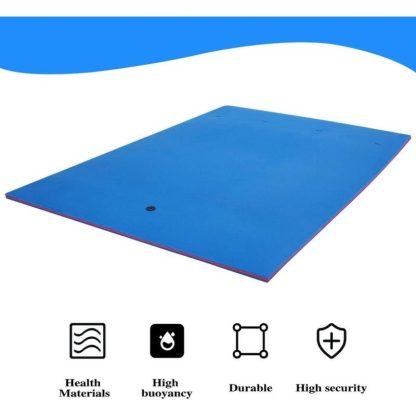 Swimming Pools |  3 Layer Swimming Pool Water Floating Pad Foam Mat – 12′ x 6′ Sports & Fitness Blue/Yellow