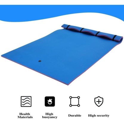 Swimming Pools |  3 Layer Swimming Pool Water Floating Pad Foam Mat – 9′ x 6′ Sports & Fitness Blue/Yellow