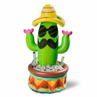 Swimming Pools |  36 inches in Length Green PVC 36″ Inflatable Cactus Cooler with Sombrero Hat – 2 x 9 x 10 Sports & Fitness Green