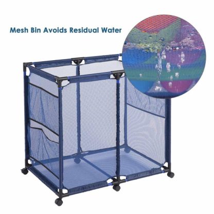 Swimming Pools |  36″x24″x35″ Large Mesh Pool Storage Bin Metal Frame Rolling Storage Cart – One-size Sports & Fitness Swimming Pools