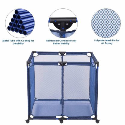 Swimming Pools |  36″x24″x35″ Large Mesh Pool Storage Bin Metal Frame Rolling Storage Cart – One-size Sports & Fitness Swimming Pools