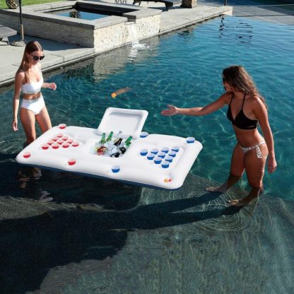 Swimming Pools |  76.5″ Inflatable Floating Swimming Pool Pong Game with Built In Cooler Sports & Fitness Swimming Pools