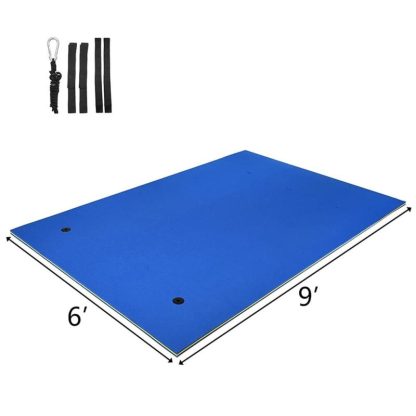 Swimming Pools |  9′ x 6′ 3-Layer Tear-proof Foam Floating Pad Island Water Sports – 9’*6′ Sports & Fitness Swimming Pools