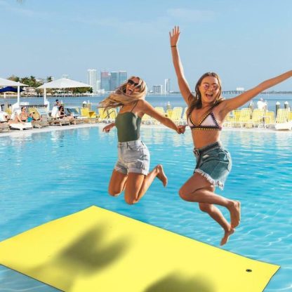 Swimming Pools |  9′ x 6′ 3-Layer Tear-proof Foam Floating Pad Island Water Sports – 9’*6′ Sports & Fitness Swimming Pools