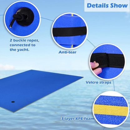 Swimming Pools |  9′ x 6′ 3-Layer Tear-proof Foam Floating Pad Island Water Sports – 9’*6′ Sports & Fitness Swimming Pools