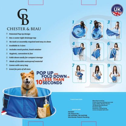 Swimming Pools |  Chester & Beau: 2-in-1 Pop Up 48 x 16.9″ Pet Pool & Bath (Dogs), Large Sports & Fitness Blue