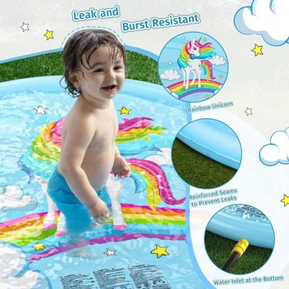 Swimming Pools |  Children’s splash proof mat sprinkler, outdoor water toy inflatable mat, baby swimming pool Sports & Fitness Swimming Pools