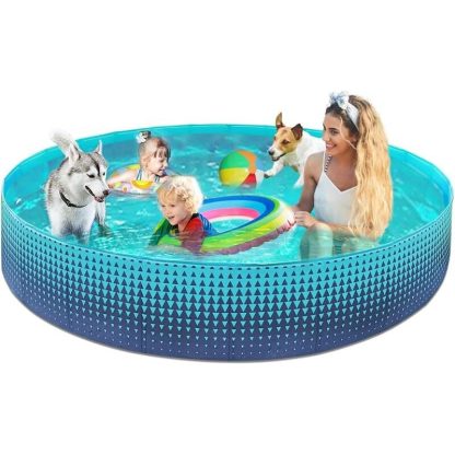 Swimming Pools |  Collapsible Children’s Pet Pool – Hard Plastic Children’s Play Pool for Backyards Sports & Fitness Swimming Pools