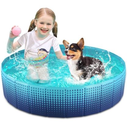 Swimming Pools |  Collapsible Children’s Pet Pool – Hard Plastic Children’s Play Pool for Backyards Sports & Fitness Swimming Pools