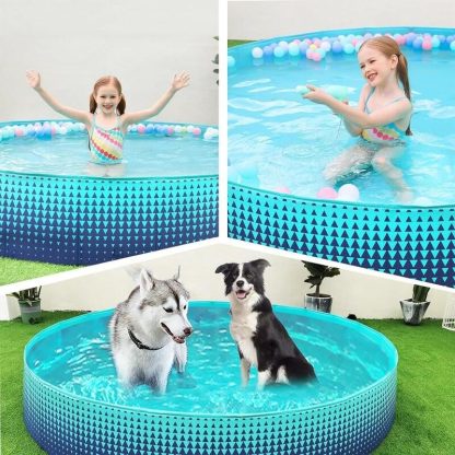 Swimming Pools |  Collapsible Children’s Pet Pool – Hard Plastic Children’s Play Pool for Backyards Sports & Fitness Swimming Pools