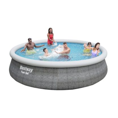 Swimming Pools |  Fast Set 15 Foot Round Inflatable Pool Set Sports & Fitness Multi