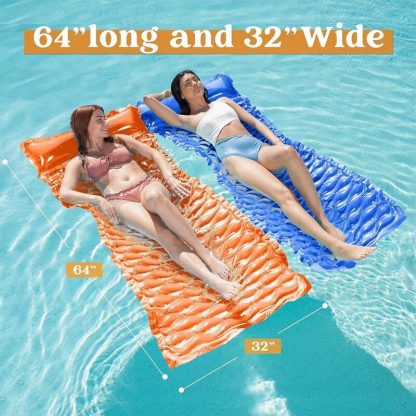 Swimming Pools |  Inflatable Adult Pool Float Raft, Pool Float Mat with Headrest, 2-Piece Sports & Fitness Swimming Pools