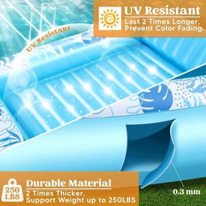 Swimming Pools |  Inflatable Adult Sunbathing Pool Lounger Float, 70 x 46 Large Sunbathing Pool Float Sports & Fitness Large-Blue/Large-Pink/Large-White