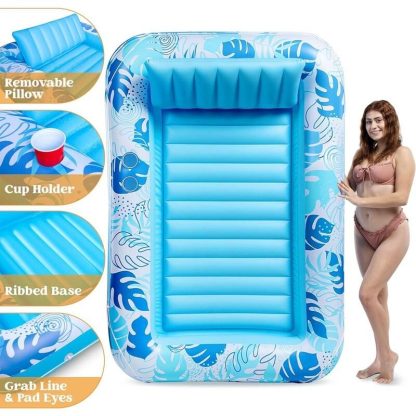 Swimming Pools |  Inflatable Adult Sunbathing Pool Lounger Float, 70 x 46 Large Sunbathing Pool Float Sports & Fitness Large-Blue/Large-Pink/Large-White