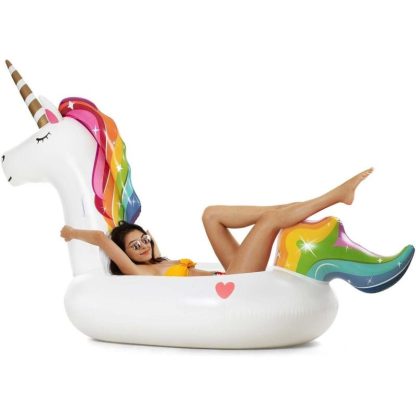 Swimming Pools |  Inflatable Pool Floats, Water Unicorn Pool Float for Swimming Pool Fun for Adults and Kids Sports & Fitness Multicolour