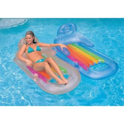 Swimming Pools |  Inflatable Pool Loungers w/Headrest (Pair) – 63″L x 33.5″W Sports & Fitness Swimming Pools