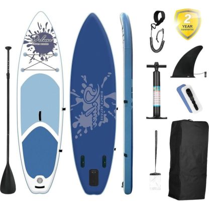 Swimming Pools |  Inflatable Stand Up Paddle Board with Accessories & Backpack Sports & Fitness Black/Blue/Dark Blue/Orange/Pink