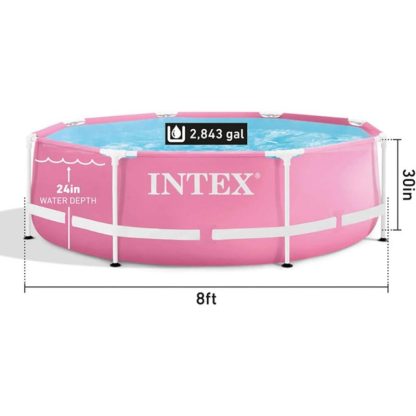 Swimming Pools |  Metal Frame 8′ x 30″ Above Ground Swimming Pool in Pink Sports & Fitness Pink