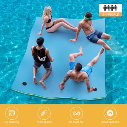 Swimming Pools |  Moasis 9′ X 6′ Inflatable Rafts Water Mat – Floating Island Lily Pad XPE Foam Construction – 108″L x 70″W x 1.47″H Sports & Fitness Swimming Pools