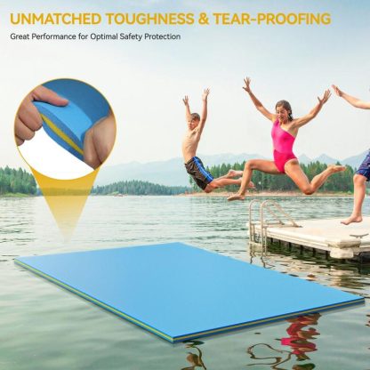 Swimming Pools |  Moasis 9′ X 6′ Inflatable Rafts Water Mat – Floating Island Lily Pad XPE Foam Construction – 108″L x 70″W x 1.47″H Sports & Fitness Swimming Pools