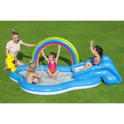 Swimming Pools |  Outdoor inflatable Play Pool Center with slide Sports & Fitness Blue