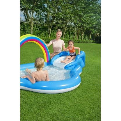 Swimming Pools |  Outdoor inflatable Play Pool Center with slide Sports & Fitness Blue