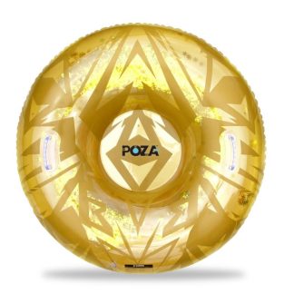 Swimming Pools |  POZA Gold Inflatable Snow Tube for Sledding with Handles and Confetti – 41 x 41 x 12 inches Sports & Fitness Gold