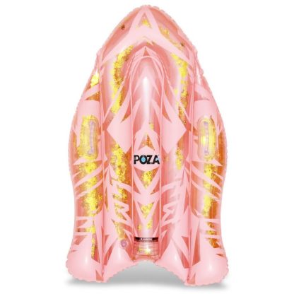 Swimming Pools |  POZA Pink Inflatable Snow Boogie Sled with Handles and Confetti – 44 x 26 x 6 inches Sports & Fitness Pink