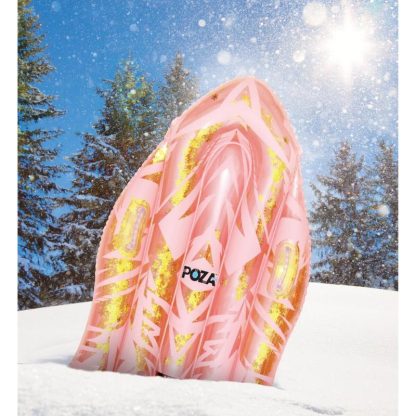 Swimming Pools |  POZA Pink Inflatable Snow Boogie Sled with Handles and Confetti – 44 x 26 x 6 inches Sports & Fitness Pink