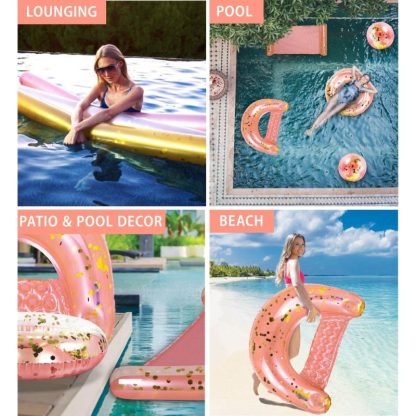 Swimming Pools |  POZA Rose Gold Inflatable Full House Bundle – 7 Pieces Pack – ‎74 x 6 x 6 inches Sports & Fitness Rose Gold