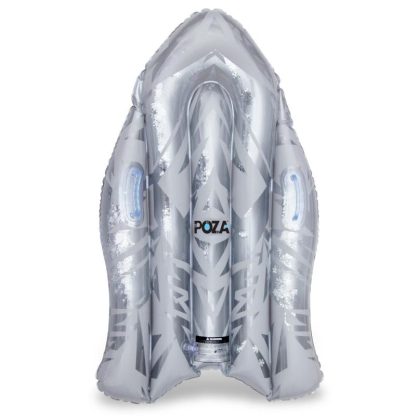 Swimming Pools |  POZA Silver Inflatable Snow Boogie Sled with Handles and Confetti – 44 x 26 x 6 inches Sports & Fitness Silver