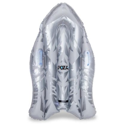 Swimming Pools |  POZA Silver Inflatable Snow Boogie Sled with Handles and Confetti – 44 x 26 x 6 inches Sports & Fitness Silver