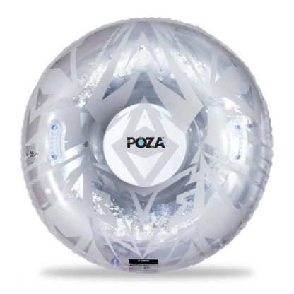 Swimming Pools |  POZA Silver Inflatable Snow Tube for Sledding with Handle and Confetti – 41 x 41 x 12 inches Sports & Fitness Silver