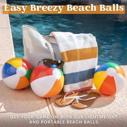 Swimming Pools |  Syncfun 12 Pack 12” Inflatable Beach Balls – 2 x 7 x 9 Sports & Fitness Multi