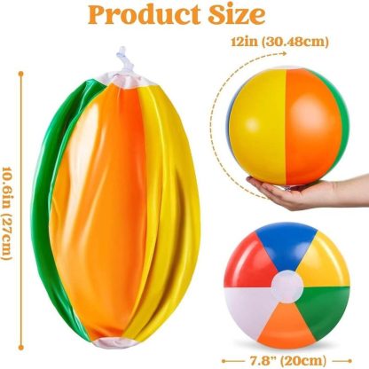 Swimming Pools |  Syncfun 12 Pack 12” Inflatable Beach Balls – 2 x 7 x 9 Sports & Fitness Multi