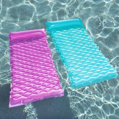 Swimming Pools |  Syncfun 2Pcs Inflatable Floating Mat, Blue, Purple – 3 x 9 x 11 Sports & Fitness Multi