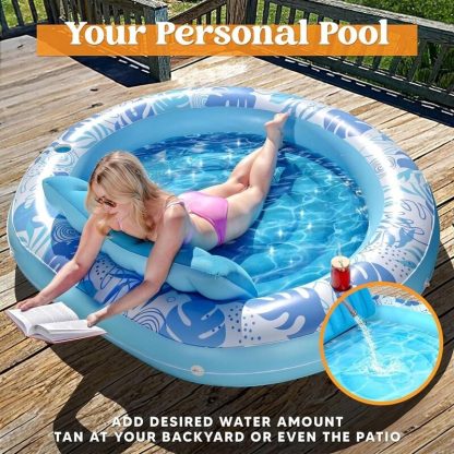 Swimming Pools |  Tanning Pool Lounger Float, Luxury Fabric Large Pool Float Inflatable Lake Float Sports & Fitness Swimming Pools