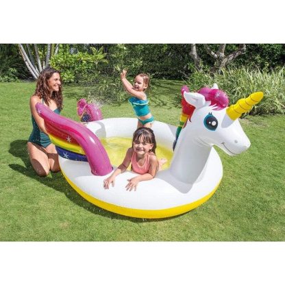 Swimming Pools |  Unicorn Inflatable Pool Summer Outdoor Water Party For ages 2 and up – 107″L x 76″W x 41″H Sports & Fitness Swimming Pools