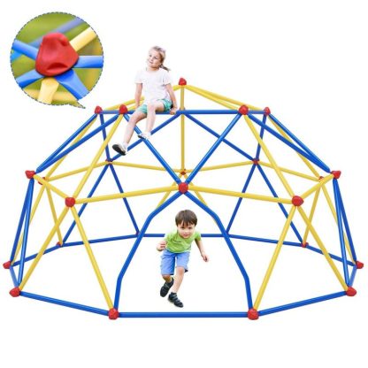 Swing Sets |  10ft Geometric Dome Climber Play Center, Kids Climbing Dome Tower with Hammock, Rust & UV Resistant Steel Supporting 1000 LBS Sports & Fitness Swing Sets