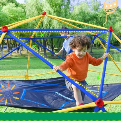 Swing Sets |  10ft Geometric Dome Climber Play Center, Kids Climbing Dome Tower with Hammock, Rust & UV Resistant Steel Supporting 1000 LBS Sports & Fitness Swing Sets