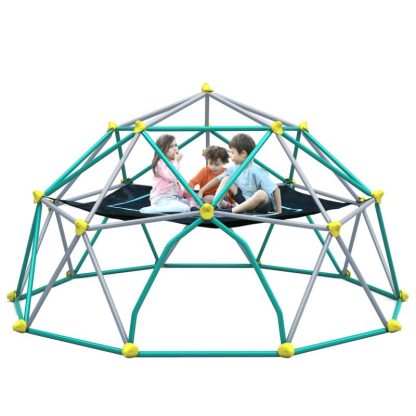 Swing Sets |  12ft Geometric Dome Climber Play Center, Kids Climbing Dome Tower with Hammock, Rust & UV Resistant Steel Supporting 1000 LBS Sports & Fitness Swing Sets