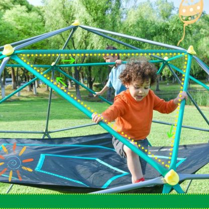 Swing Sets |  12ft Geometric Dome Climber Play Center, Kids Climbing Dome Tower with Hammock, Rust & UV Resistant Steel Supporting 1000 LBS Sports & Fitness Swing Sets